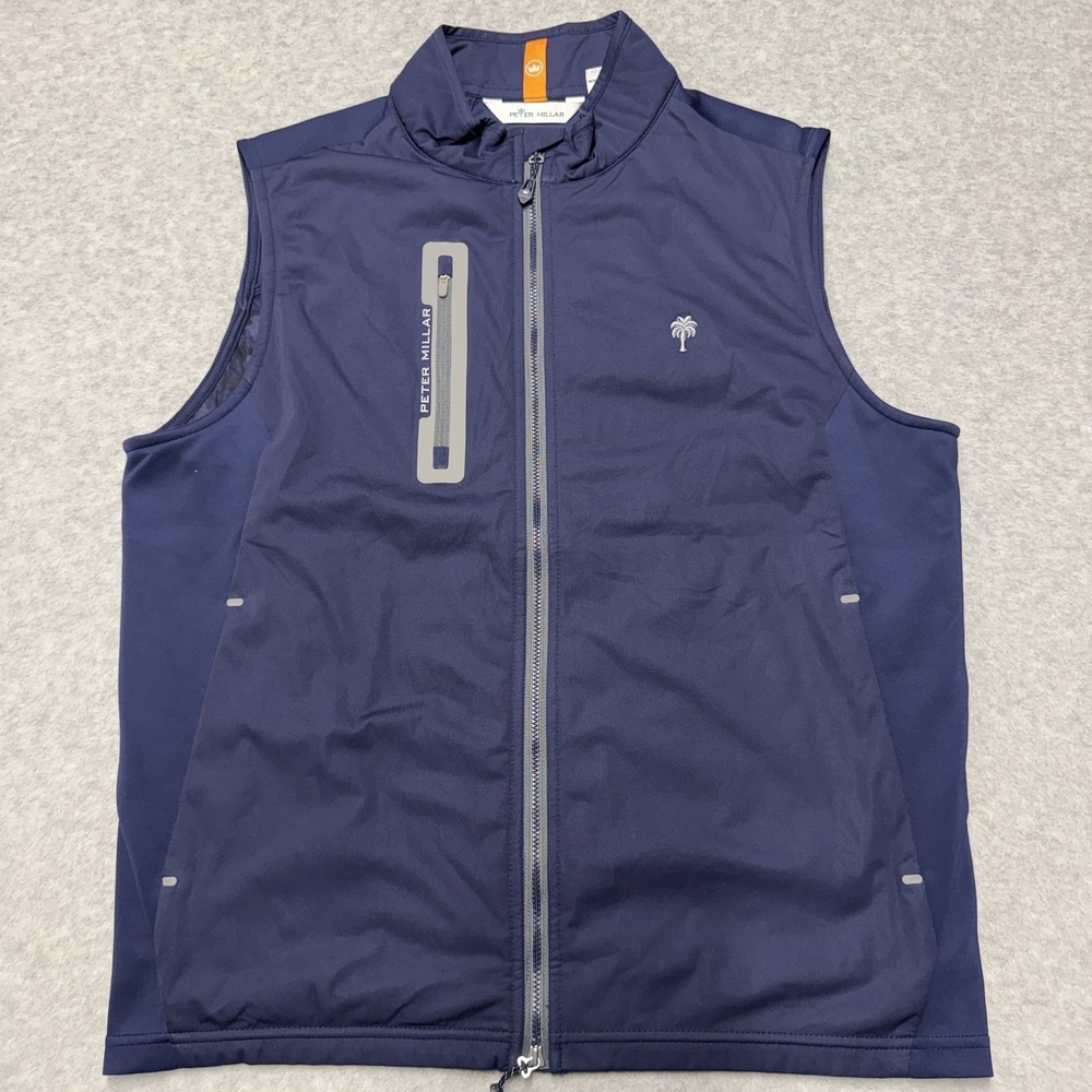 Peter Millar Hyperlight Fuse Vest Mens Medium Blue Softshell Golf Windbreaker